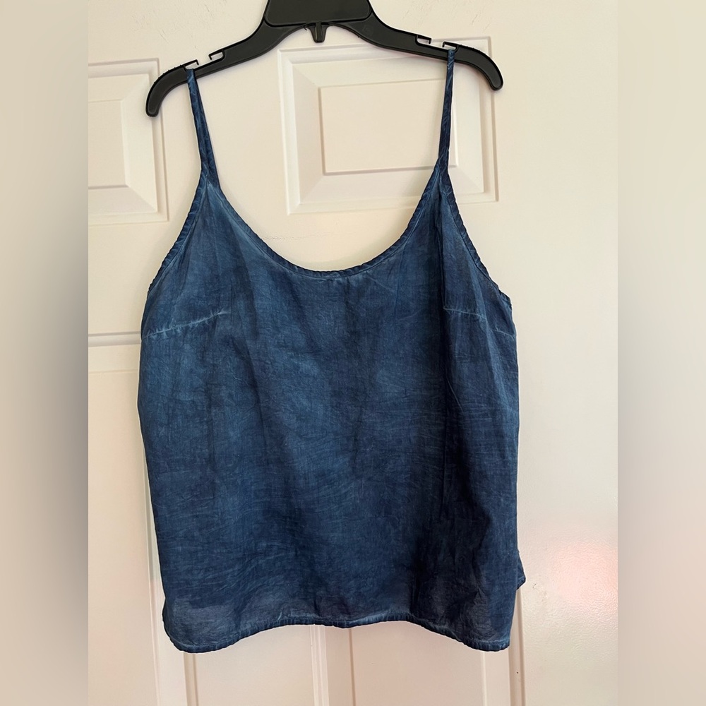 Lauren Ralph Lauren cotton spaghetti strap pull over cropped tank top. Medium